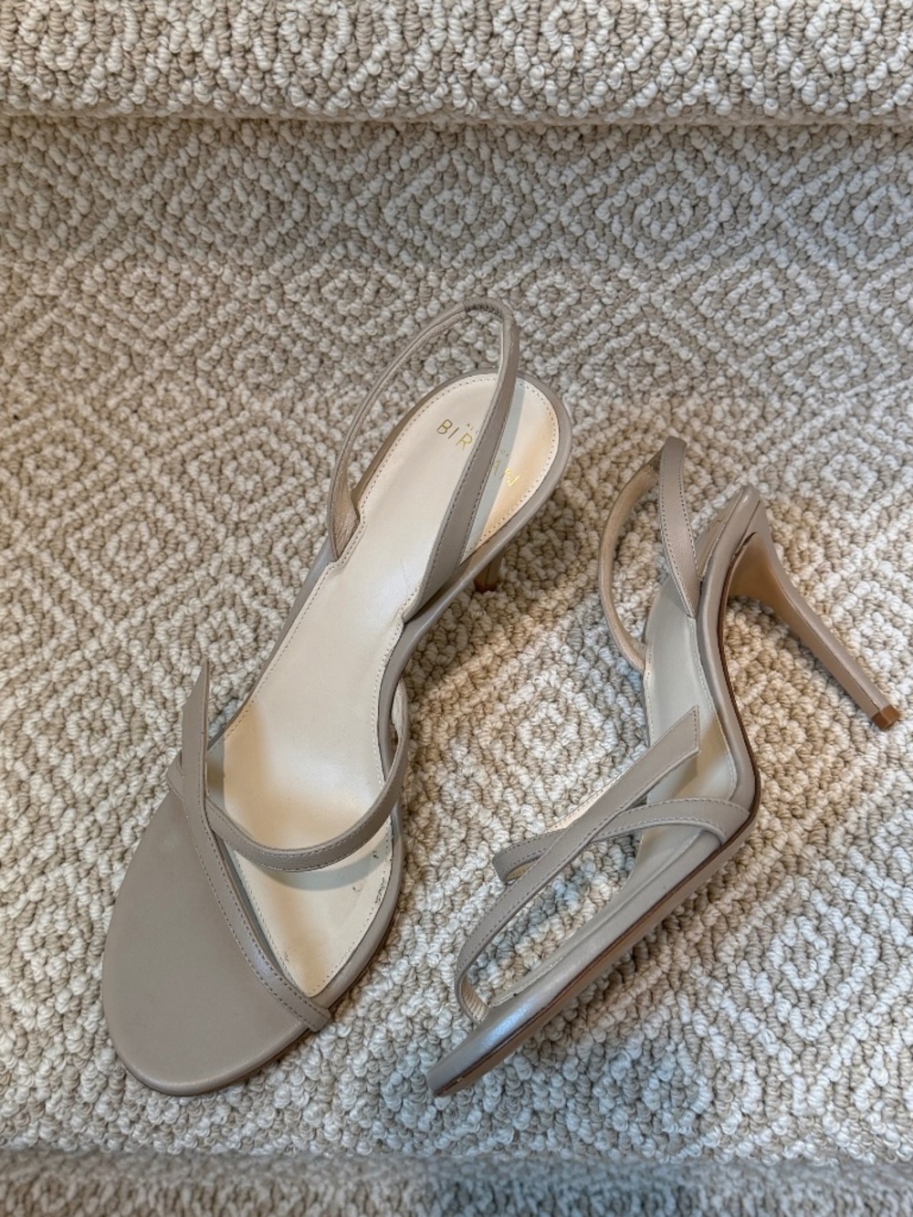 ALEXANDRE BIRMAN 85mm Tita leather sandals slingback, Size 38.5 NUDE color